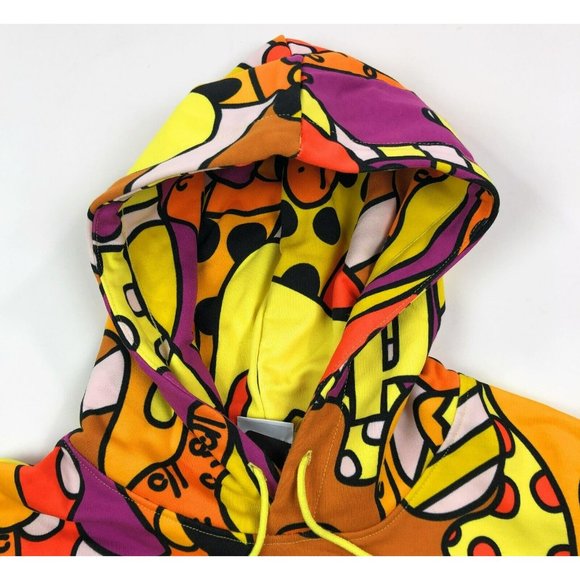Puma x Romero Britto Art Series AOP Mens Small Yellow Pullover Hoodie Sweatshirt - Picture 3 of 12